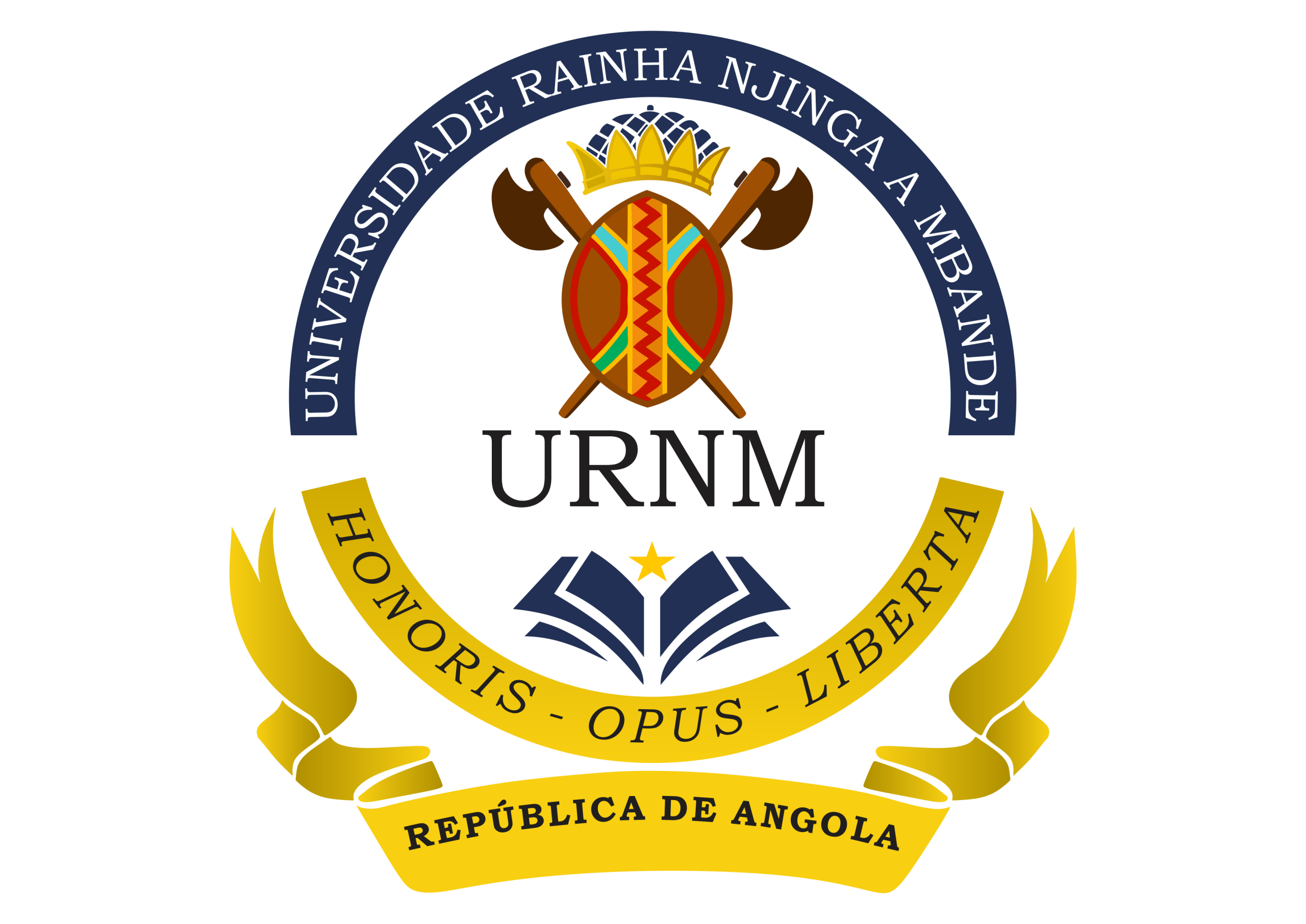 Logótipo da Universidade Rainha Njinga a Mbande — URNM